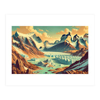 Vintage Argentina, Patagonia Glaciers Poster (Print Only)