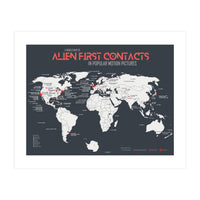World Map of Alien First Contacts in Movies (Print Only)