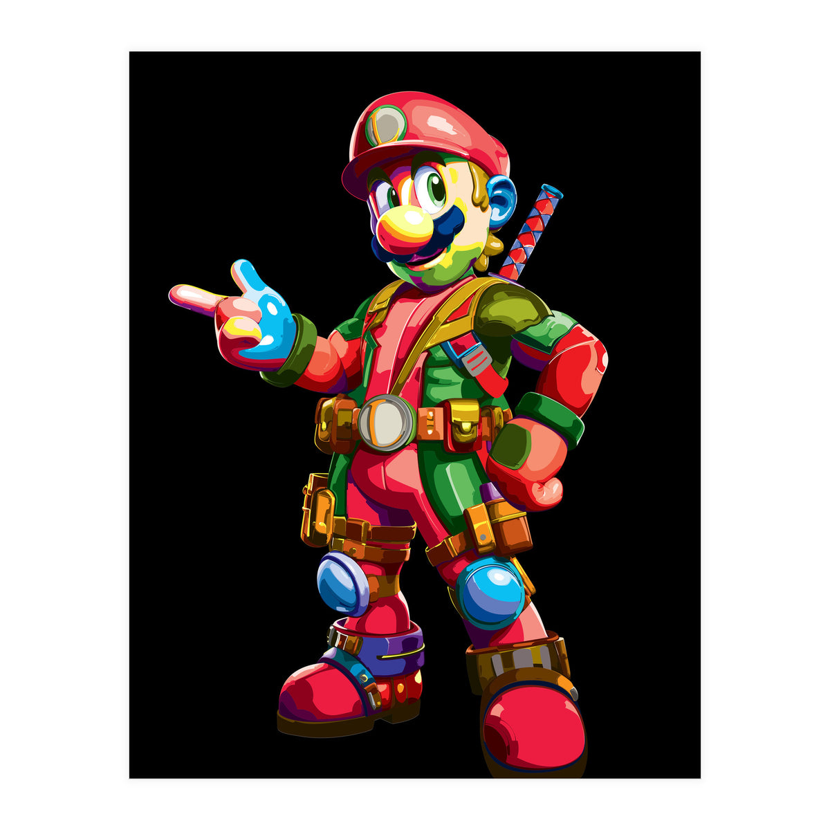 Mario Bros Action Fight Game 1 (Print Only)