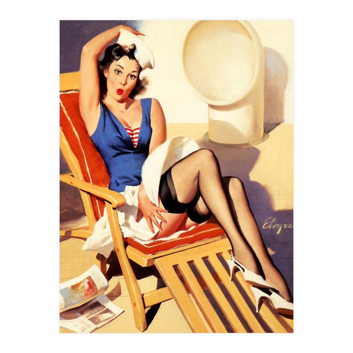 Sudden Wind On The Shipboard Cruiser (Print Only)