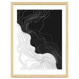 Abstract Black And White Wavy Lines Flowing thumbnail