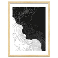 Abstract Black And White Wavy Lines Flowing