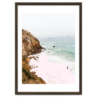 Pink Trails, Beach Tropical Travel Ocean Pastel Digital Art, Photography Sea Scenic Nature Landscape