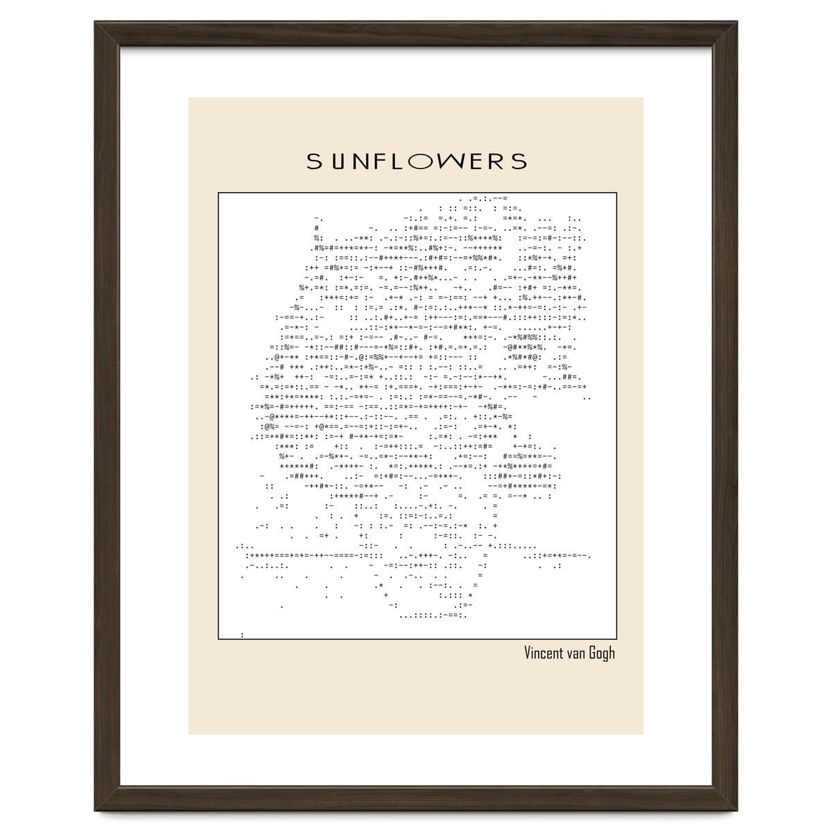 Sunflowers – Vincent van Gogh (1888) (ascii art)