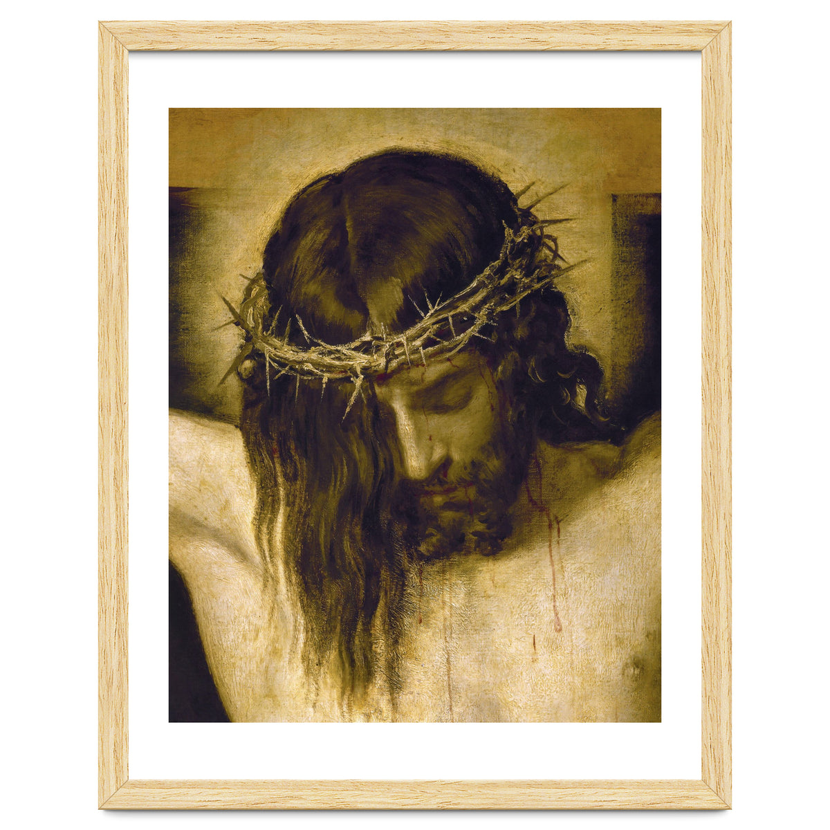 Crucified Christ (detail of the head). Cristo crucificado. Madrid, Prado museum.