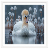 Swan Floating Serene On Calm Water thumbnail