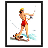 Pinup Girl Fishing On The Coast thumbnail