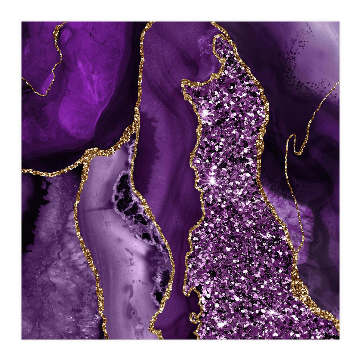 Agate Glitter Ocean Texture 04  (Print Only)