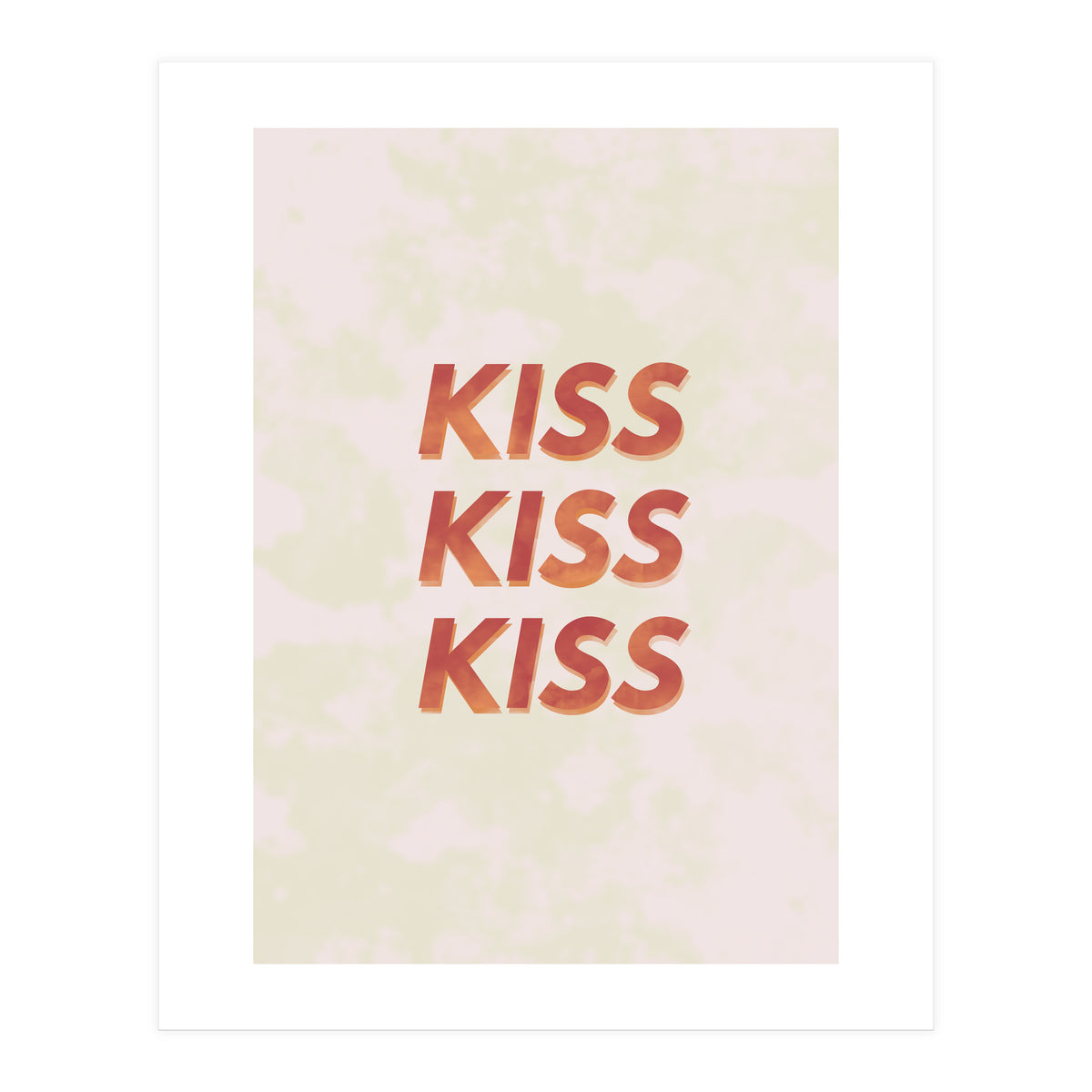 Kiss Kiss Kiss Love Typography (Print Only)
