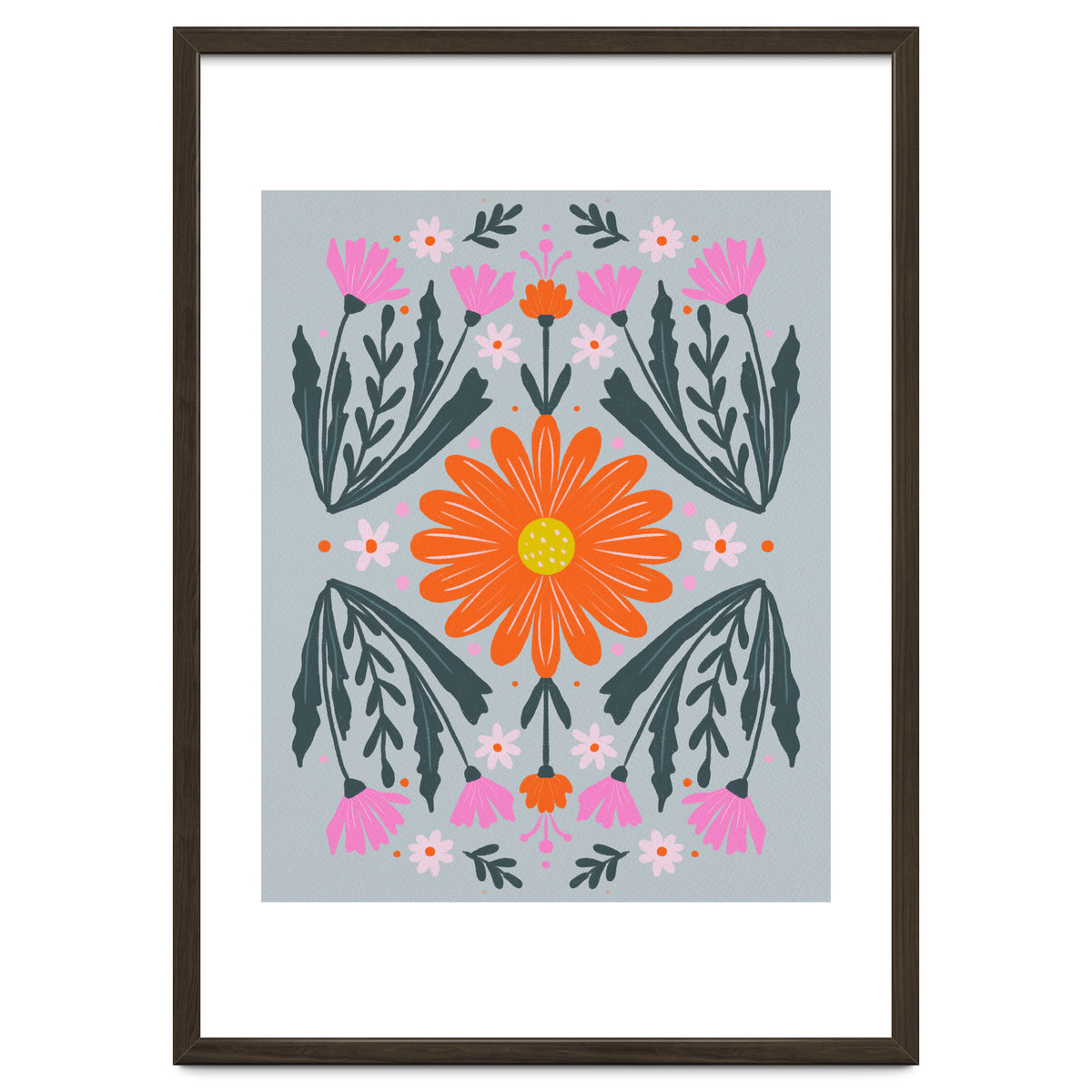 Orange Flower with pink buds