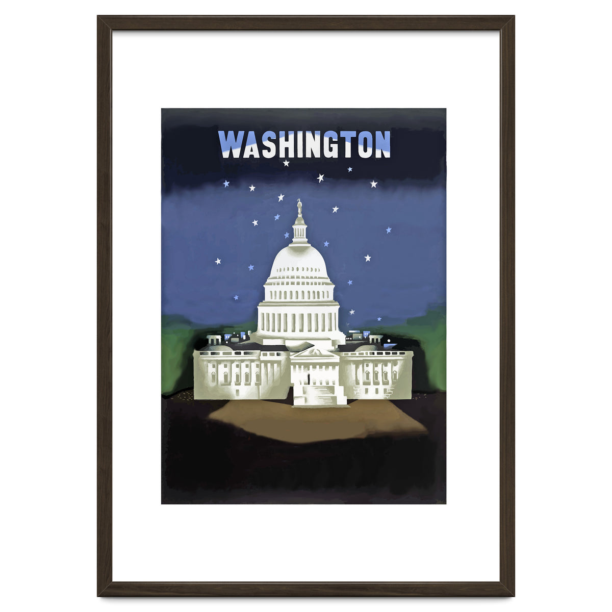 Washington, White House at Night