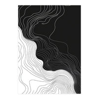 Abstract Black And White Wavy Lines Flowing  (Print Only)
