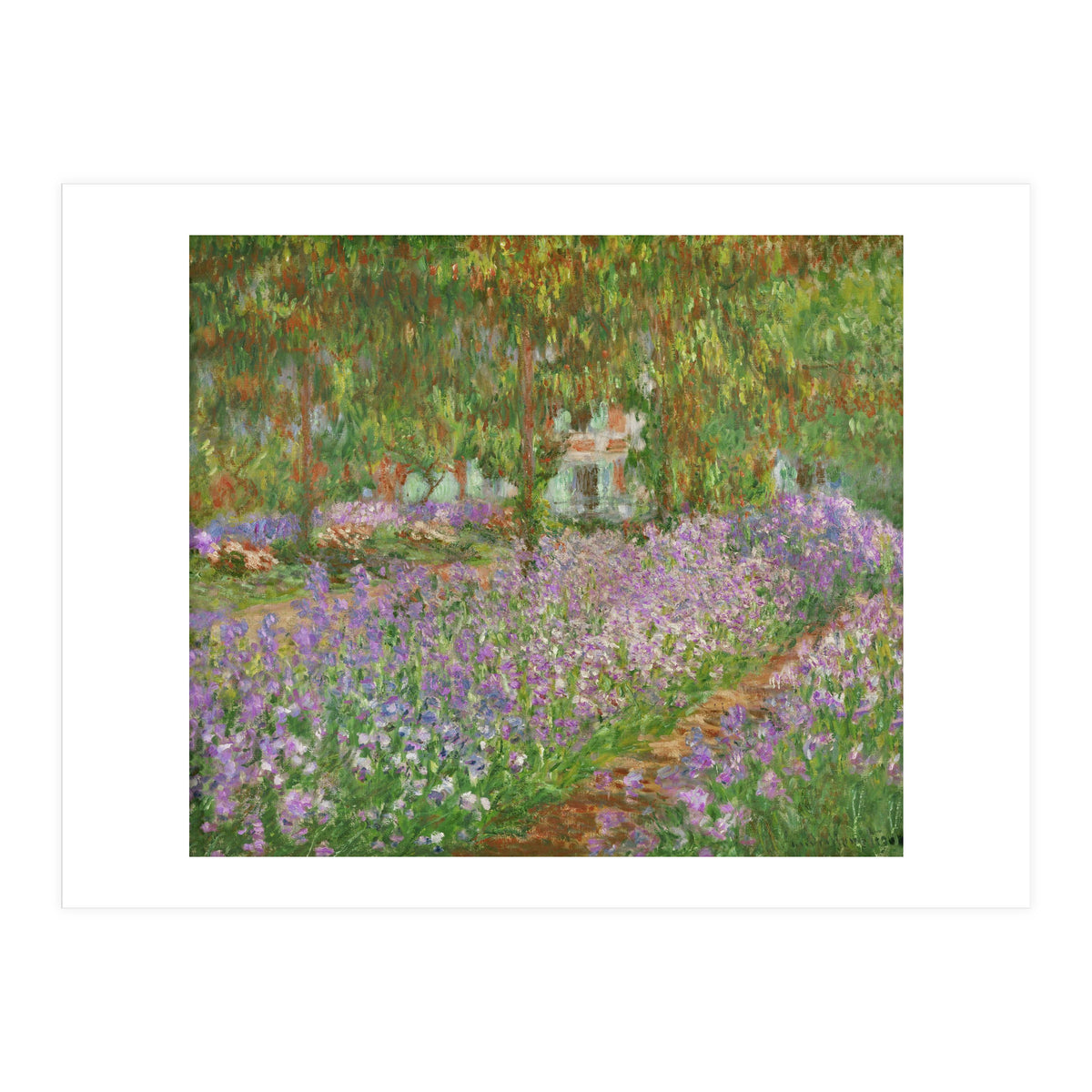 Le jardin a Giverny. Oil on canvas. (Print Only)