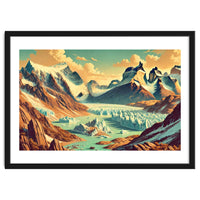 Vintage Argentina, Patagonia Glaciers Poster