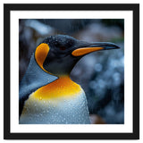 Close Up Of King Penguin In The Rain thumbnail