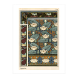 The water lily, Nelumbo lutea, in wallpaper and tile patterns. Lithograph by Verneuil. (Print Only) thumbnail