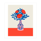 Poppies in a vase - red and blue (Print Only) thumbnail