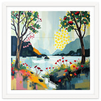 Serene Mountain Lake Landscape