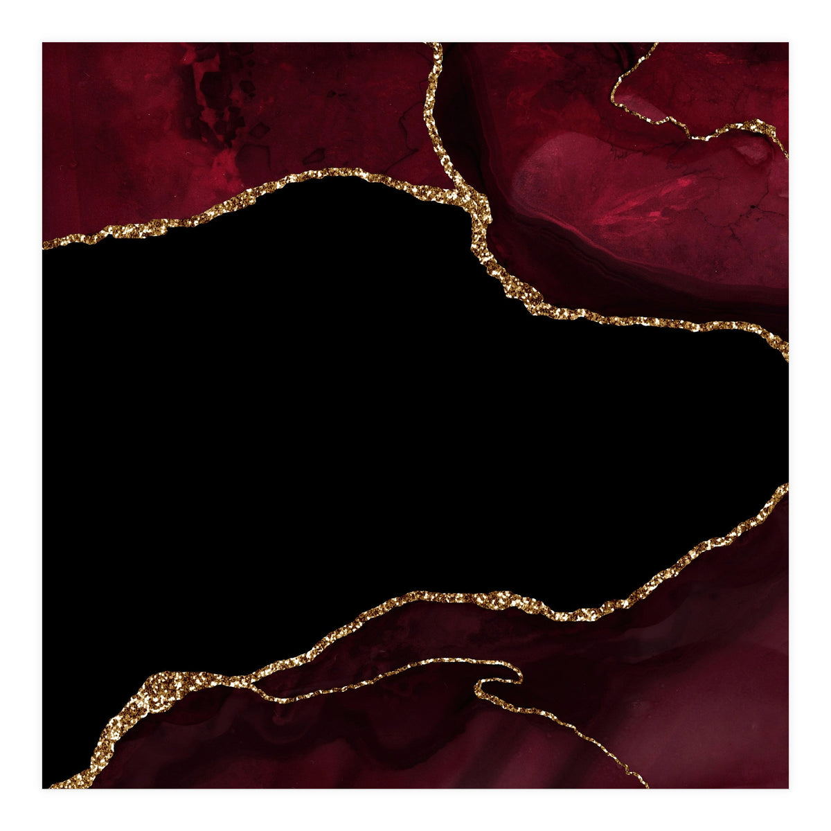 Burgundy & Gold Agate Texture 04  (Print Only)