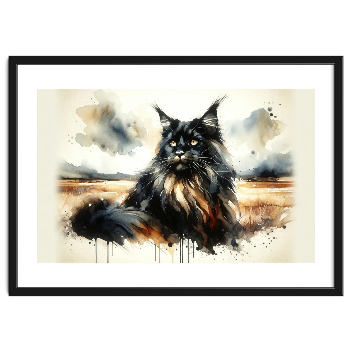Mystical Black Cat In The Wild