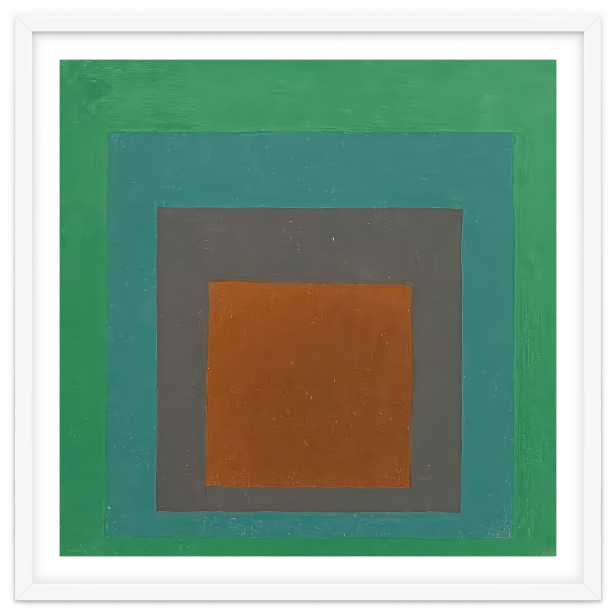 JOSEF ALBERS - HOMAGE TO THE SQUARE GREY BROWN GREEN