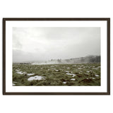 Remaining snow in the late summer greenfield - Iceland thumbnail