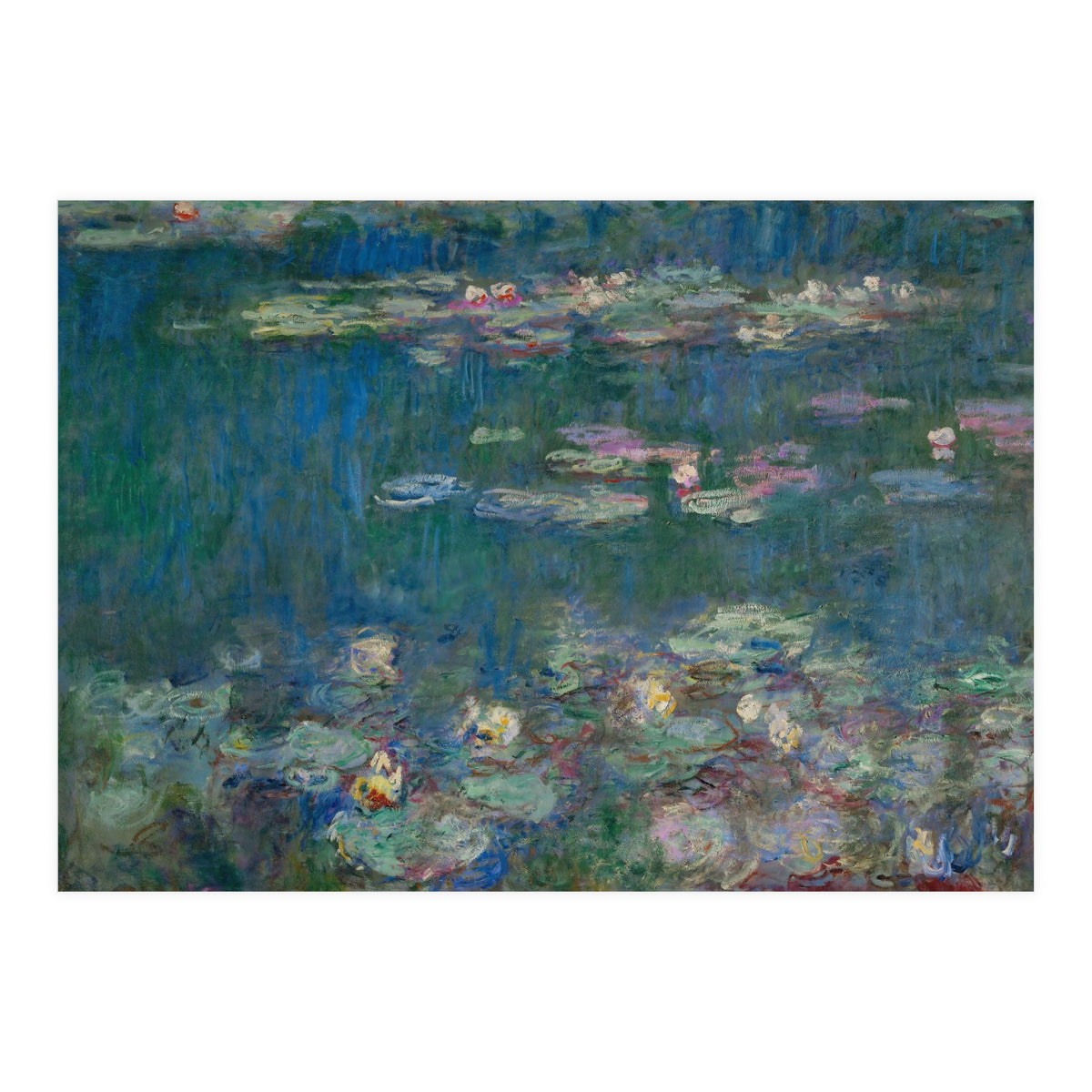 Les Nympheas, green reflections-water lillies, green reflections. Canvas. Inv. 20102. (Print Only)