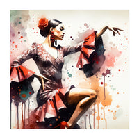 Scarlet Flamenco Side Pose (Print Only)