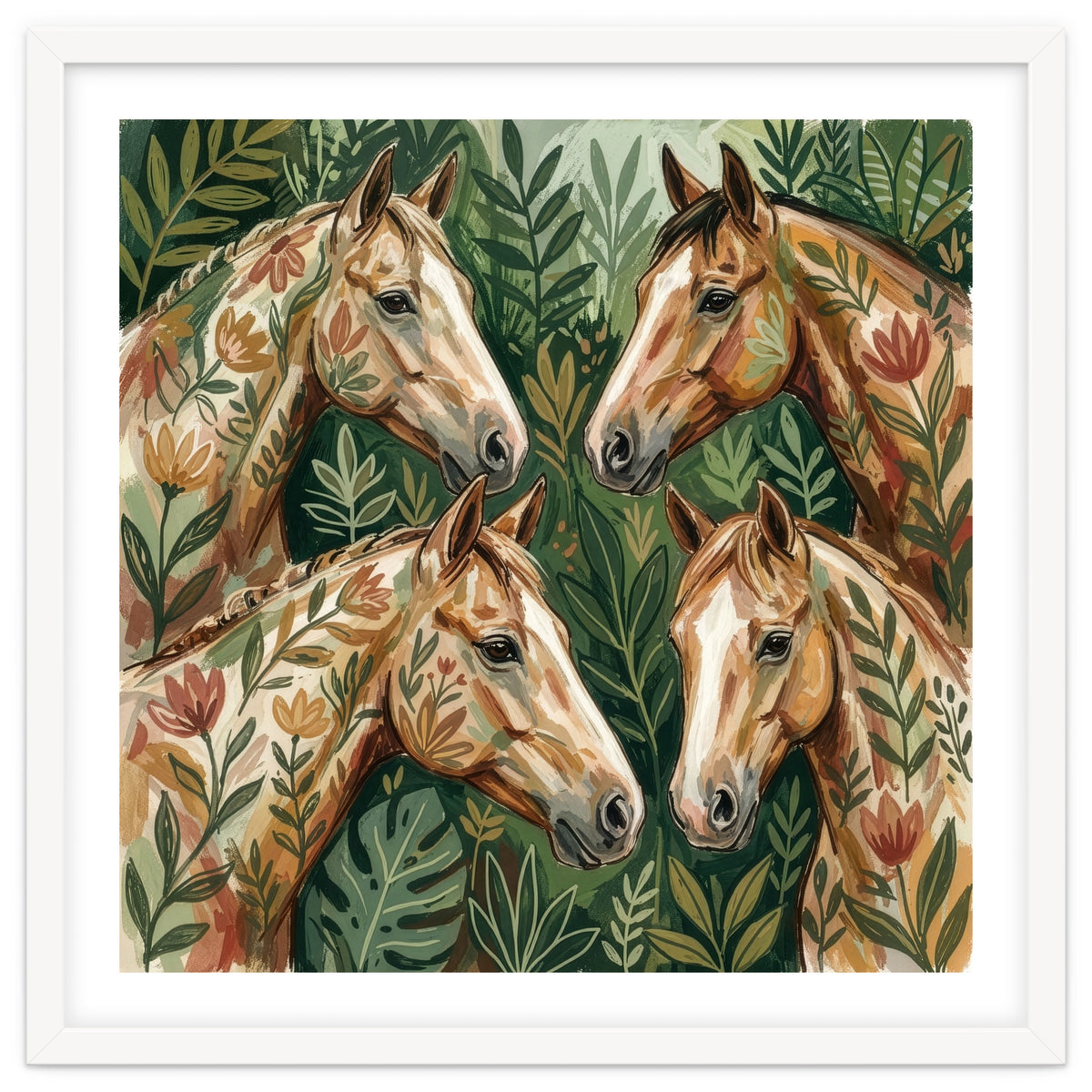 Majestic Floral Horses