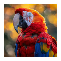 Scarlet Macaw Parrot Close Up Portrait (Print Only)