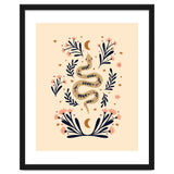 Snake And Flowers Beige And Indigo thumbnail