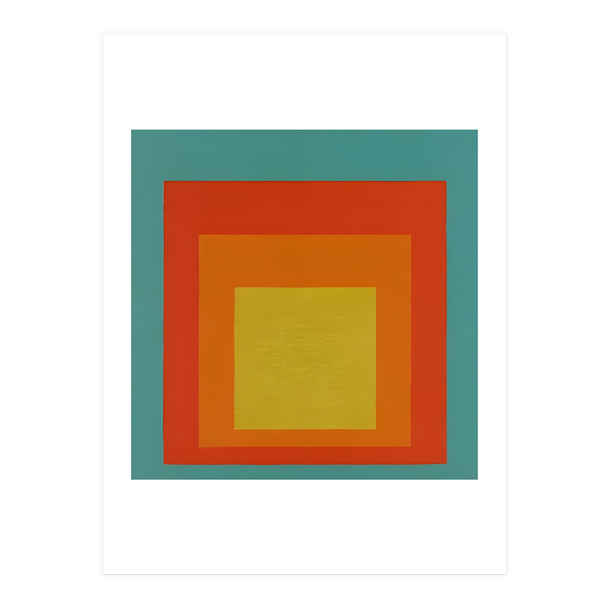 JOSEF ALBERS - HOMAGE TO THE SQUARE GREEN RED YELLOW ORANGE  (Print Only)
