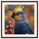 Cockatoo Parrot With Orange Crest And Berries thumbnail