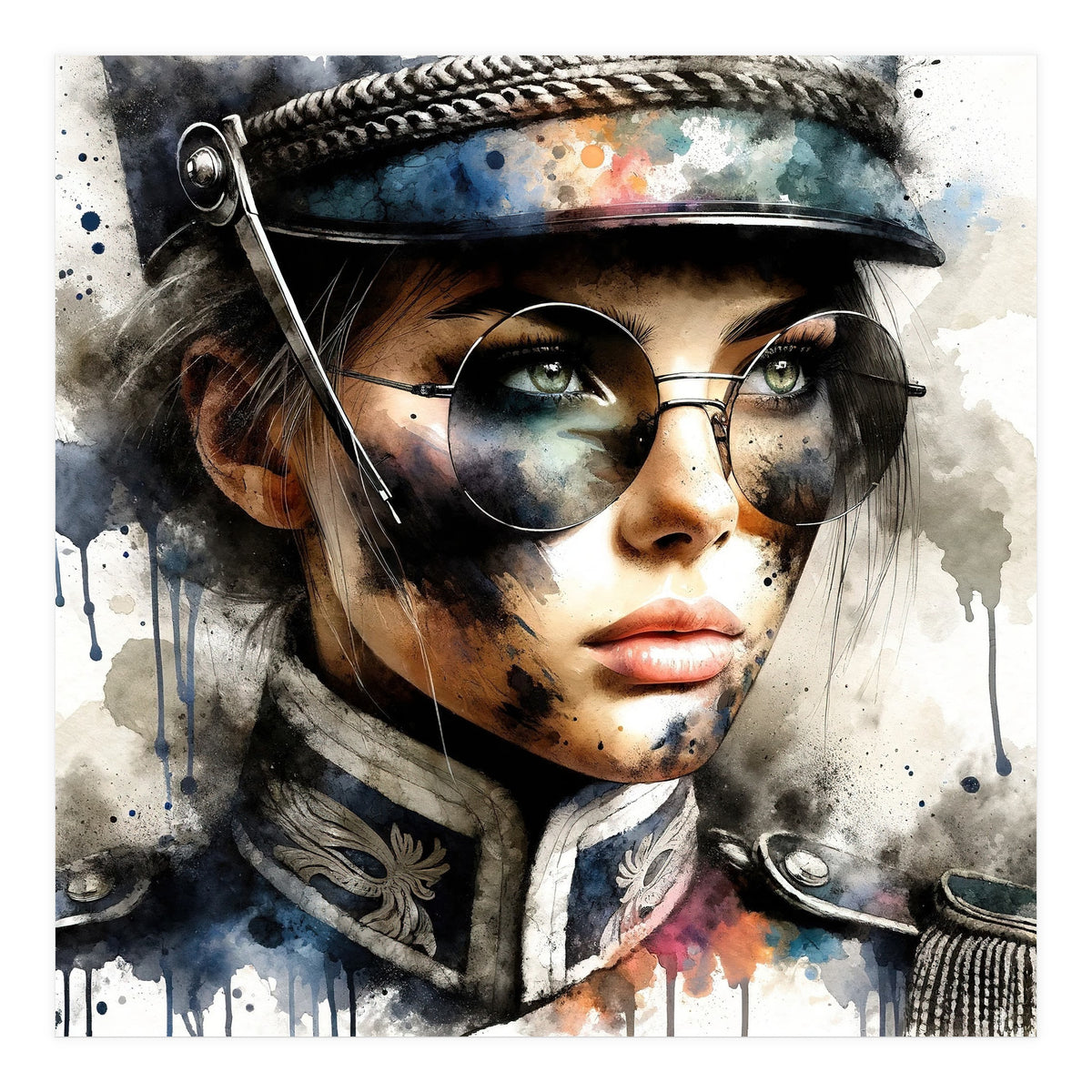 Watercolor Napoleonic Soldier Woman #5 (Print Only)