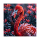 Vibrant Flamingo Portrait With Tropical Foliage (Print Only) thumbnail