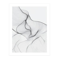 Abstract Black And White Flowing Lines Organic Form (Print Only)