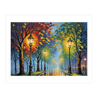 Rainy Abstract Art Nature (Print Only)