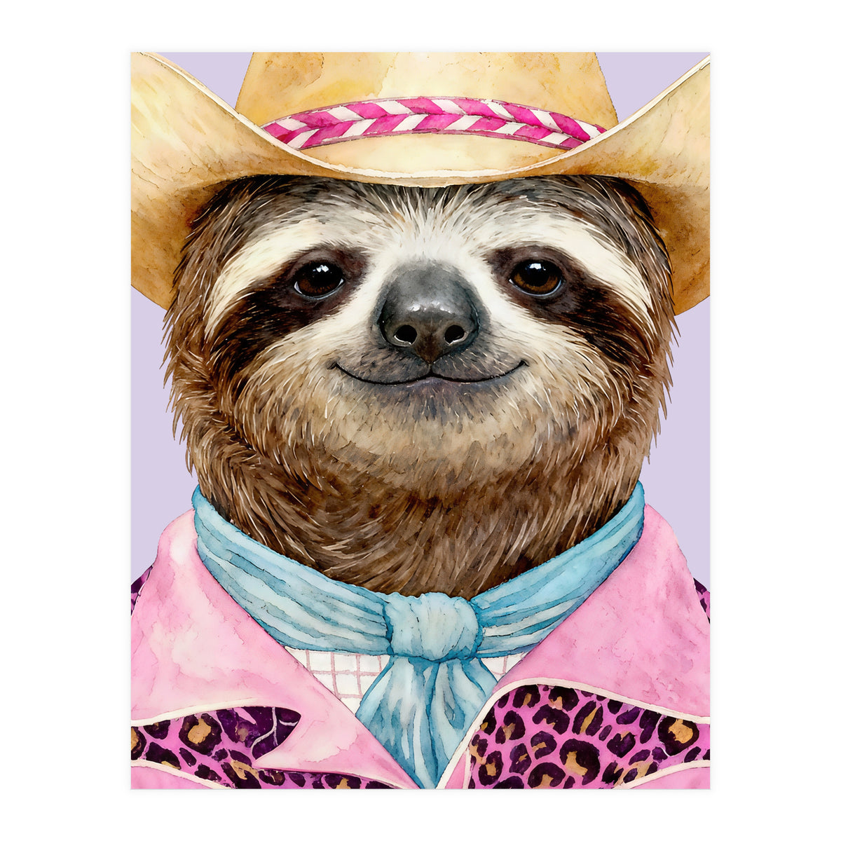 Sloth Wild Cowboy fashion (Print Only)