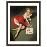 Pinup Sexy Girl Posing In Red Dress thumbnail