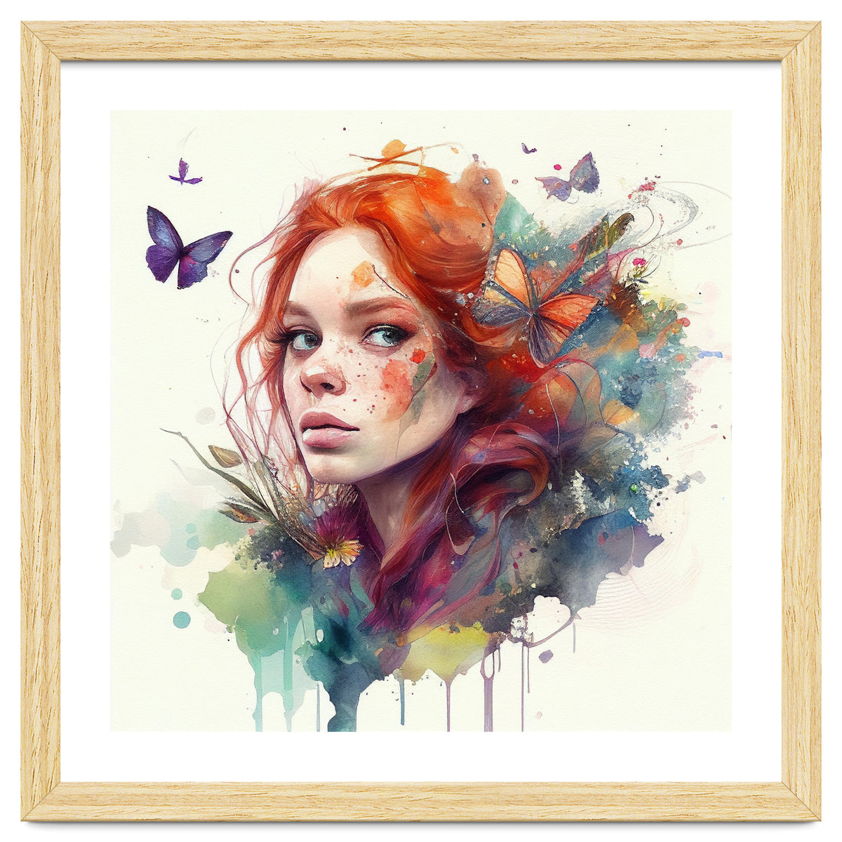 Red Hair Butterfly Glance