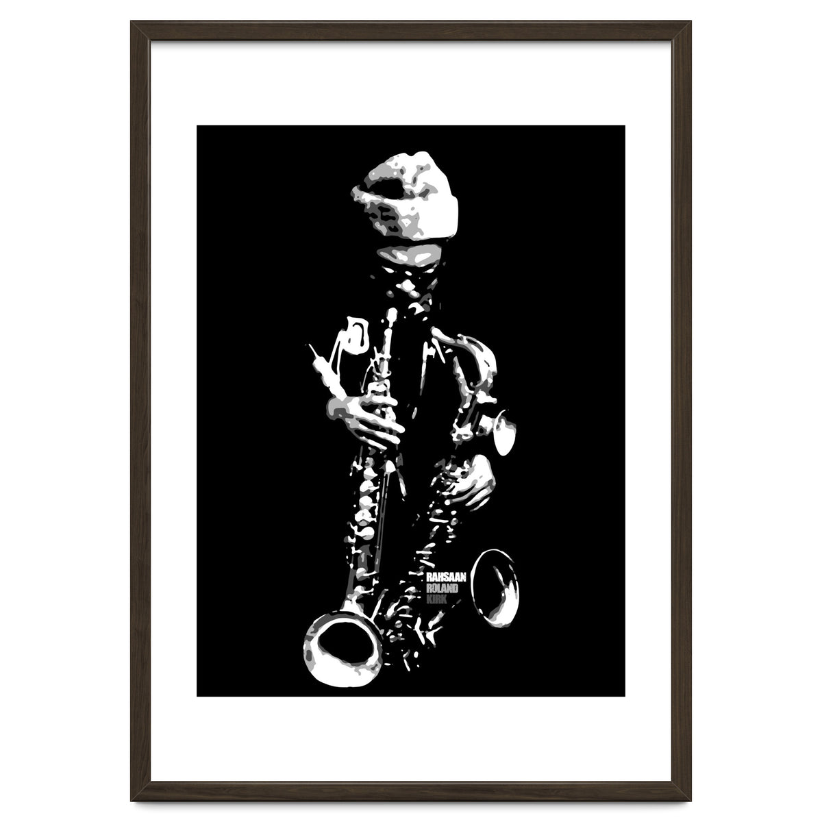 Rahsaan Roland Kirk Jazz Music Legend in Grayscale