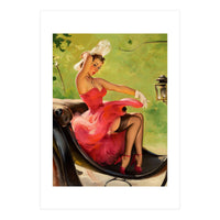 Pinup Girl On A Chariot Fast Ride (Print Only)