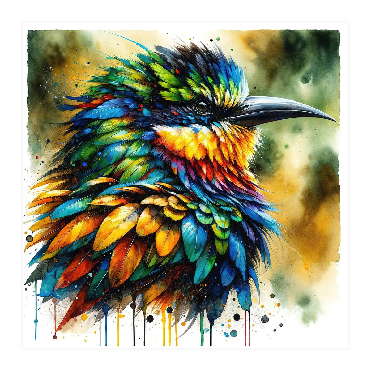 Vibrant Tropical Bird Portrait (Print Only)