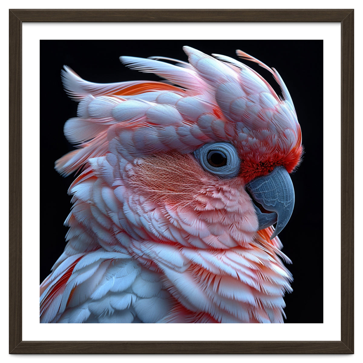 Pink Cockatoo Parrot Close Up Portrait Feather