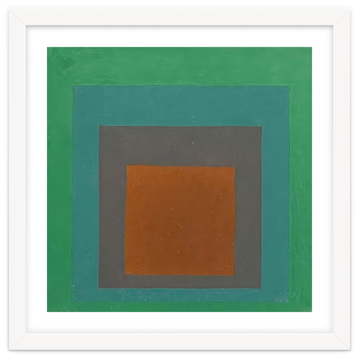 JOSEF ALBERS - HOMAGE TO THE SQUARE GREY BROWN GREEN