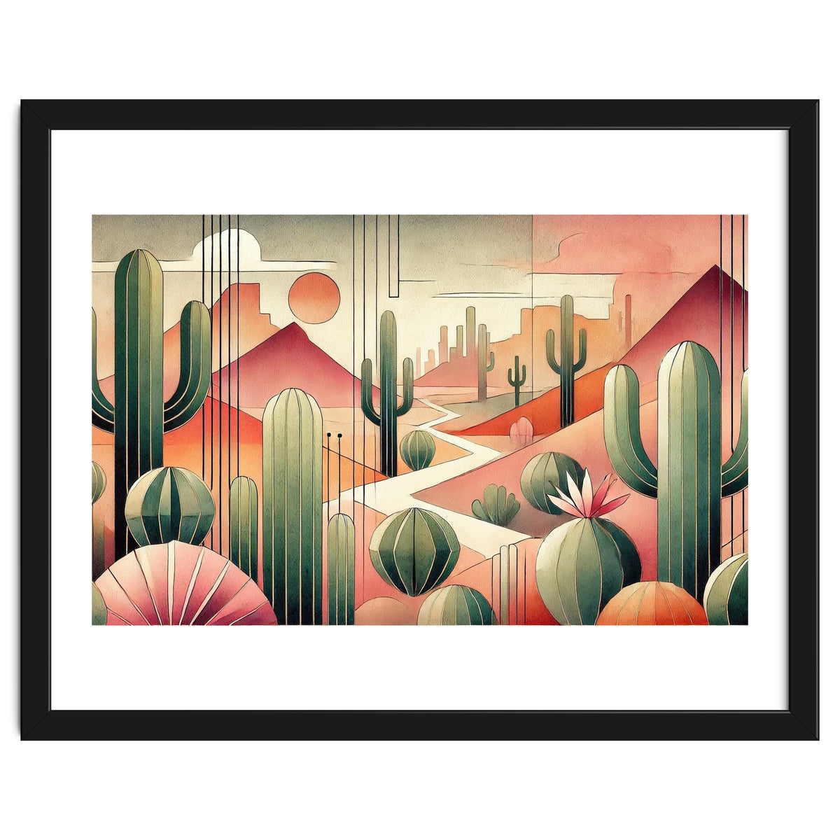 Art Deco Desert Cacti
