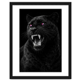 Black leopard with colorful eyes portrait thumbnail