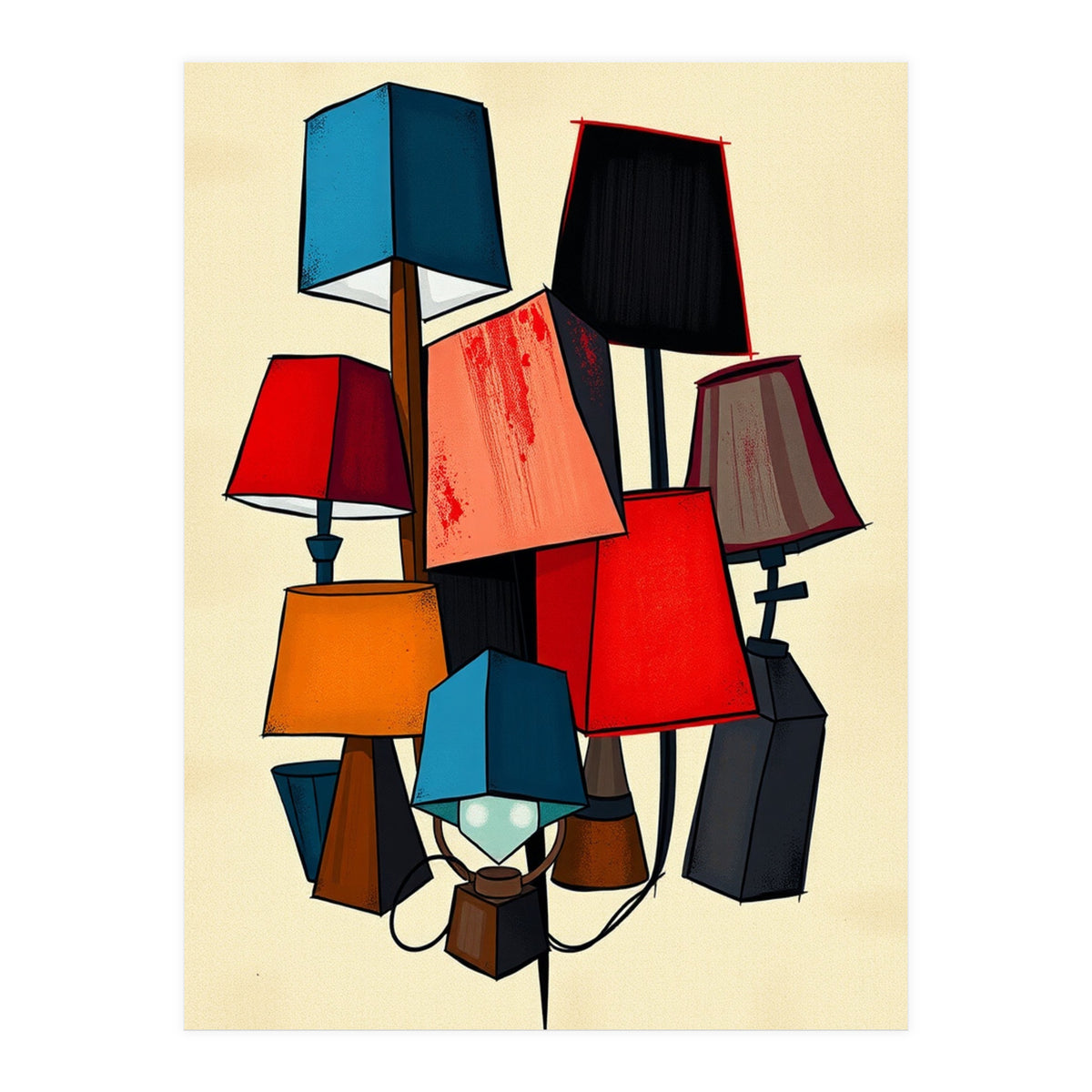 The Lamp Abstract Elegant (Print Only)