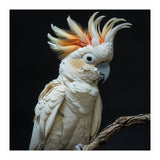 White Cockatoo Parrot Bird Perched On Branch (Print Only) thumbnail