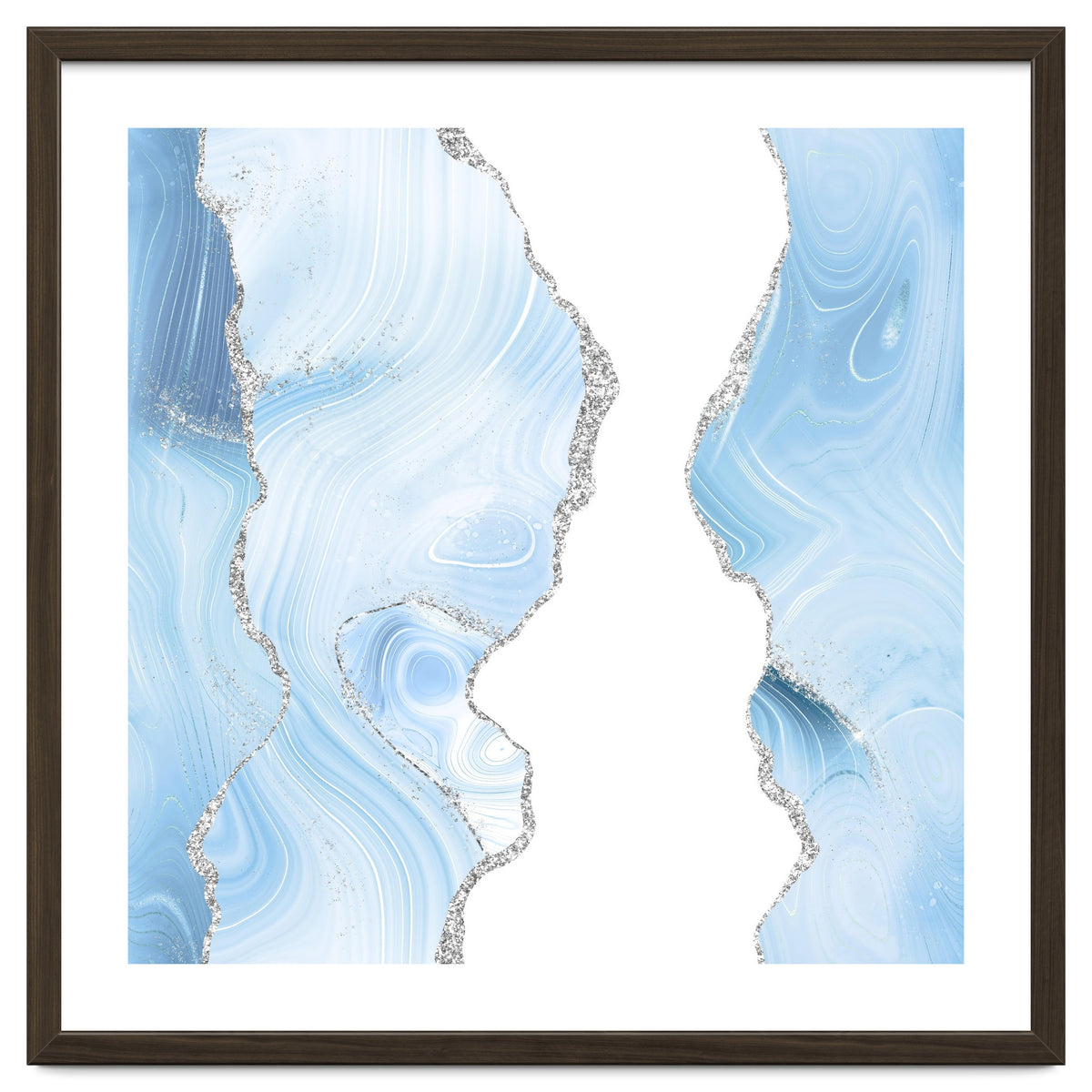 Blue & Silver Agate Glitter Texture 06